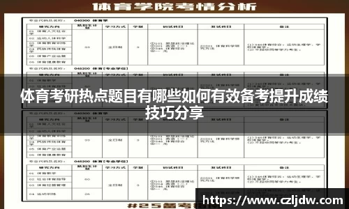 体育考研热点题目有哪些如何有效备考提升成绩技巧分享